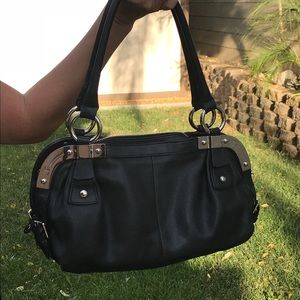 B. Makowsky Black Leather Handbag
